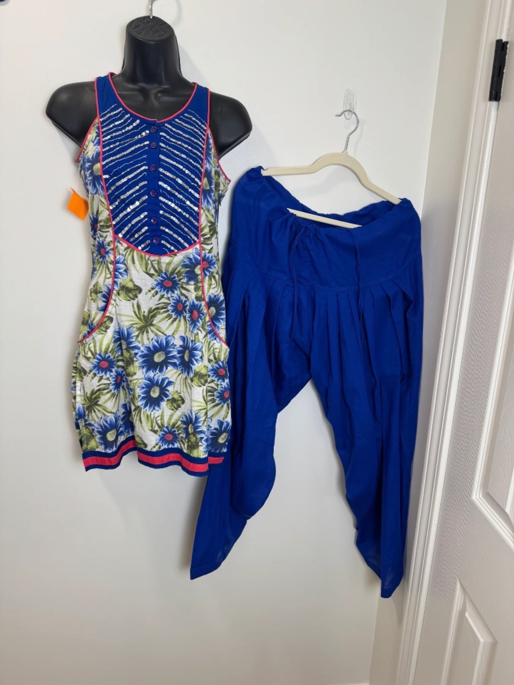 Blue Floral Kurta set - XXS